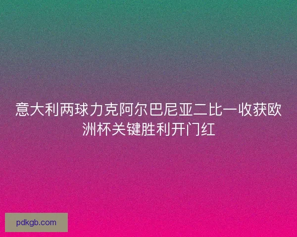 意大利两球力克阿尔巴尼亚二比一收获欧洲杯关键胜利开门红