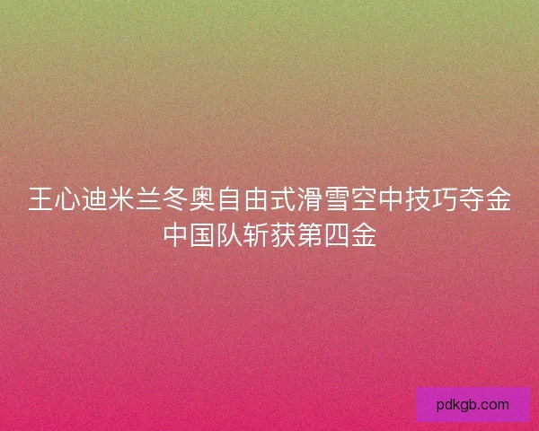 王心迪米兰冬奥自由式滑雪空中技巧夺金中国队斩获第四金